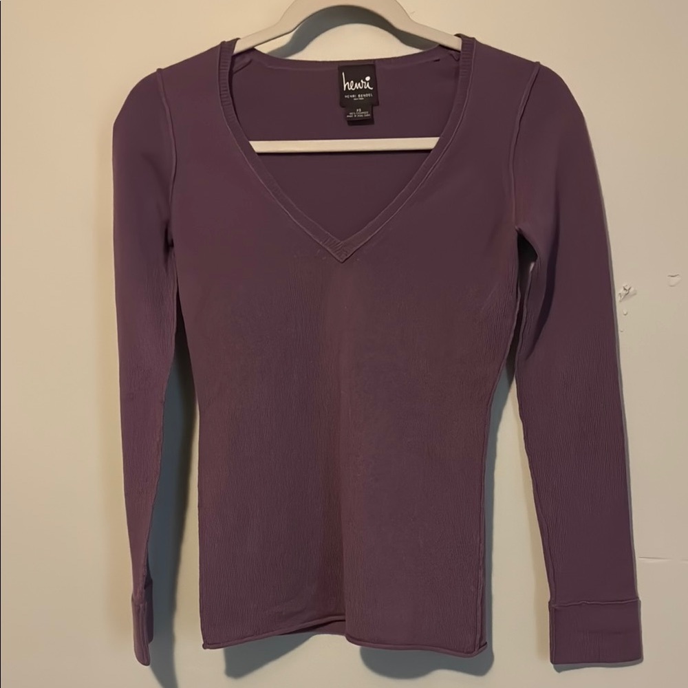 100% Cashmere Purple Sweater Henri Bendel